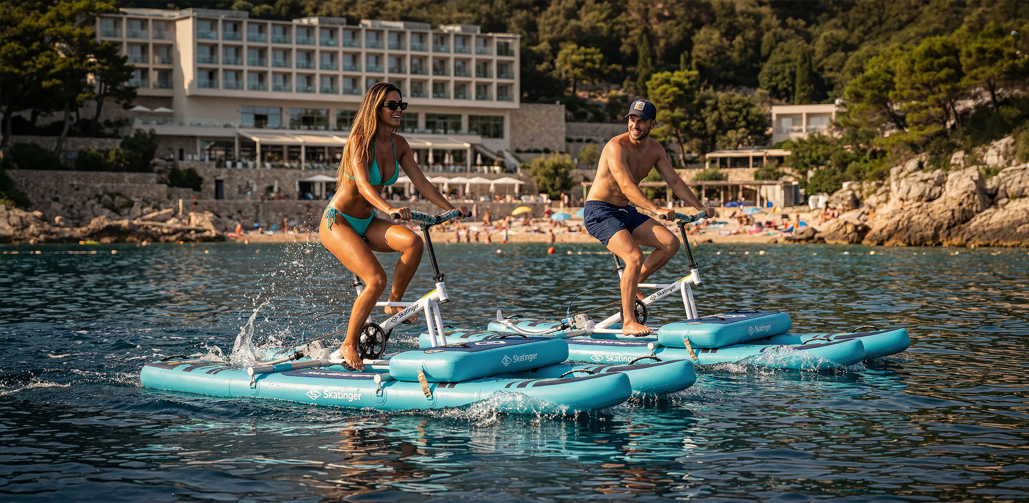 Water Bike gonfiabile SKATINGER per il tempo libero, hotel, spiagge e noleggio commerciale