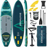 Tavola SUP da touring Skatinger Fishing Green con pagaia – Robusta, stabile ed esplorativa
