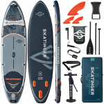 Tavola SUP da touring con pagaia Skatinger grigia per la pesca – Stabile, versatile e avventurosa