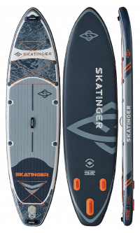 Tavola SUP da touring con pagaia Skatinger grigia per la pesca – Stabile, versatile e avventurosa