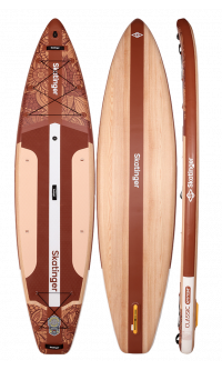 Tavola SUP da touring con pagaia Skatinger Waverider marrone chiaro – Naturale, liscia e senza tempo