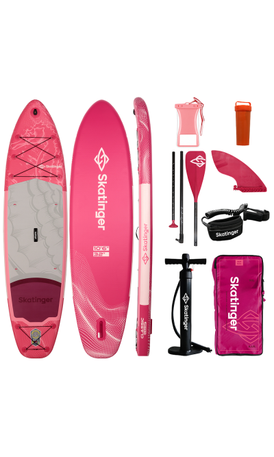 Tavola SUP da touring con pagaia Skatinger Seahorse Pink – Grazia, Comfort e Libertà