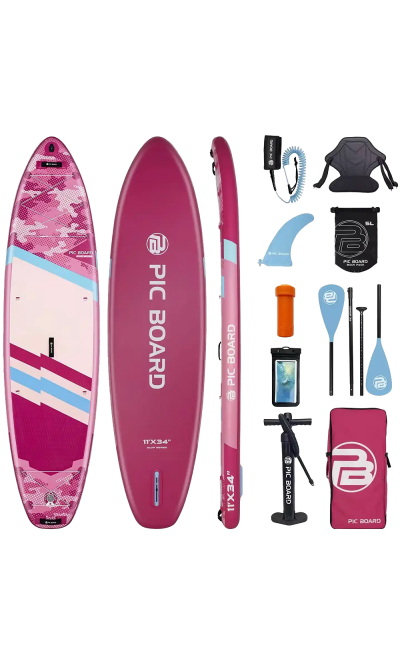 Tavola SUP allround da paddle Skatinger Camouflage Pink – Stile, stabilità e divertimento